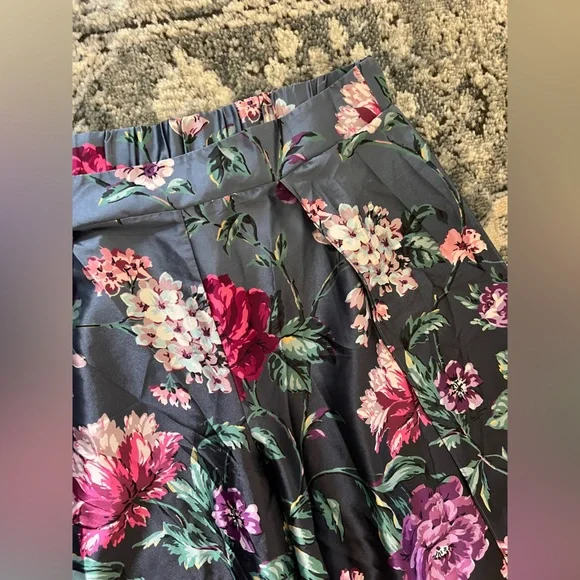 VICTORIA SECRET Floral Satin WIDE LEG TULIP Pants PAJAMA BOTTOM LOUNGE LK NEW XL - Picture 12 of 13